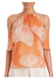 Orange Open Shoulder Top