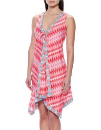 Pink Aqua Striped Coverup