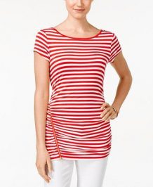 Red-White Striped Top